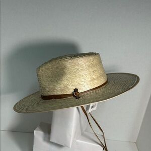 NWT- Hemlock Morro Fedora Straw Hat with Leather Band - Women's M